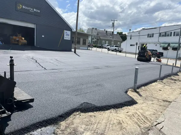 Large asphalt parking lot paving project in Barnstable, MA